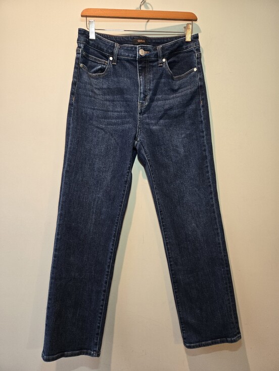 Quince Denim - Quince Jeans Women's 30 High Rise Straight Leg Dark Wash Organic Cotton